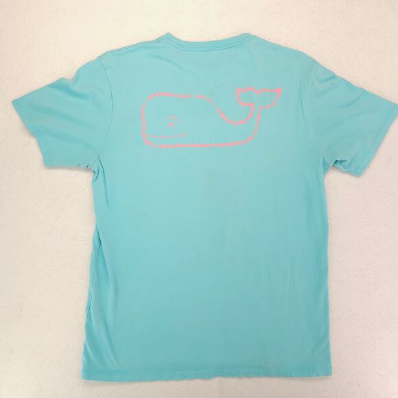 Vineyard Vines Short Sleeve Crew Neck Pocketed T-Shirt Mens Size M Light Blue - Picture 9 of 9